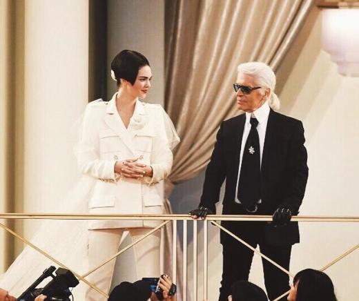 Kendall Jenner and Karl Lagerfeld