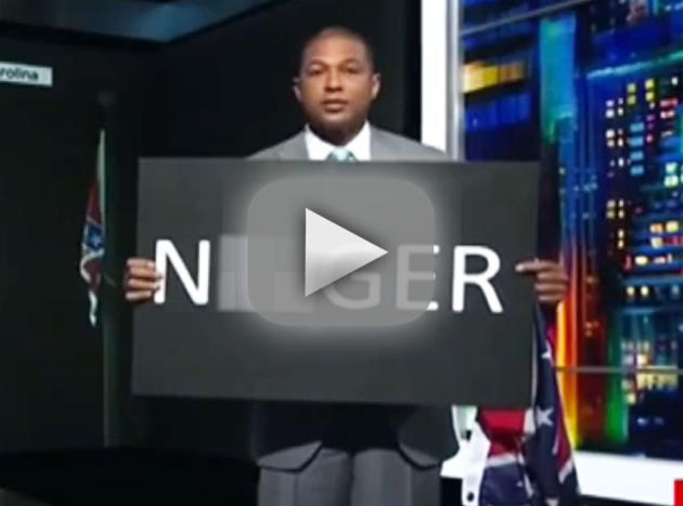 Don lemon holds up n word sign on air